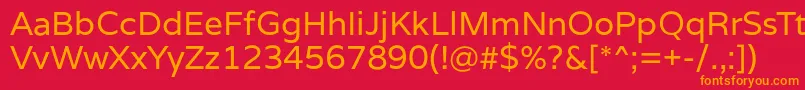 フォントVarelaRegular – 赤い背景にオレンジの文字