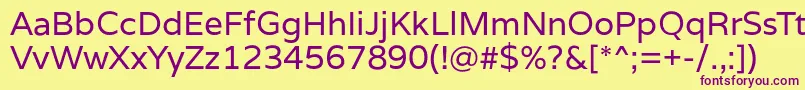 VarelaRegular Font – Purple Fonts on Yellow Background