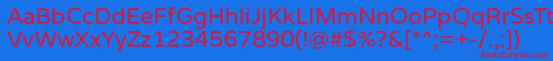 VarelaRegular Font – Red Fonts on Blue Background