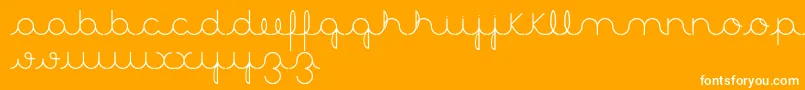 フォントAster3 – オレンジの背景に白い文字