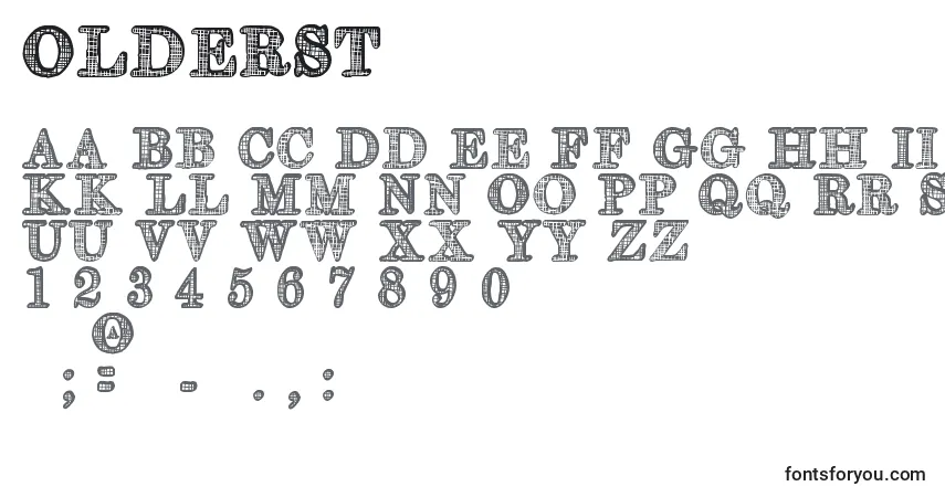 Schriftart OlderSt – Alphabet, Zahlen, spezielle Symbole