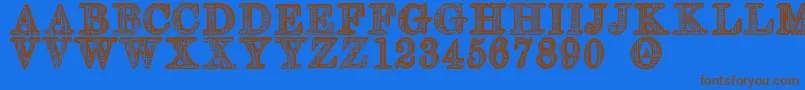 OlderSt Font – Brown Fonts on Blue Background