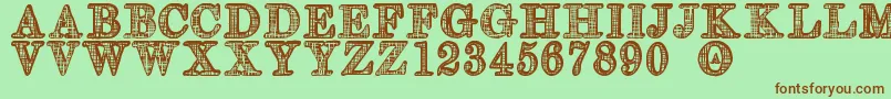 OlderSt Font – Brown Fonts on Green Background