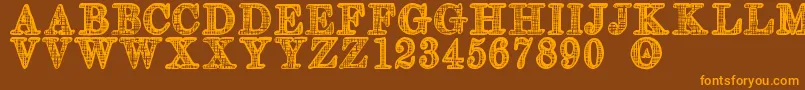 OlderSt Font – Orange Fonts on Brown Background