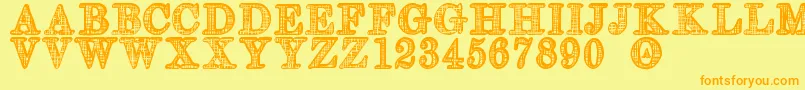 OlderSt Font – Orange Fonts on Yellow Background