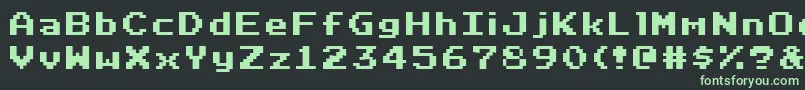フォントRetrovilleNc – 黒い背景に緑の文字