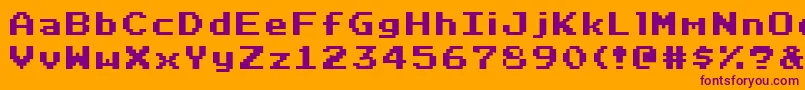 RetrovilleNc Font – Purple Fonts on Orange Background