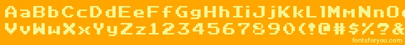 Czcionka RetrovilleNc – żółte czcionki na pomarańczowym tle