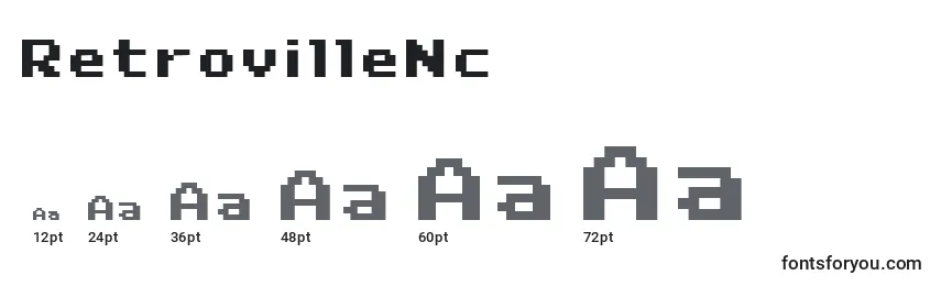 RetrovilleNc Font Sizes