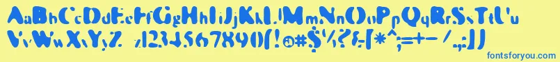 Galaxiz Font – Blue Fonts on Yellow Background