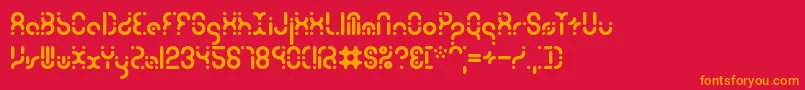 フォントZoetropeBrk – 赤い背景にオレンジの文字