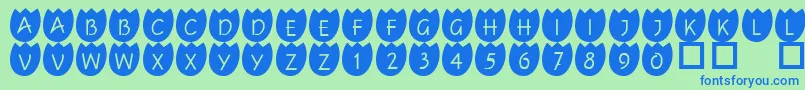 101Tulipz Font – Blue Fonts on Green Background