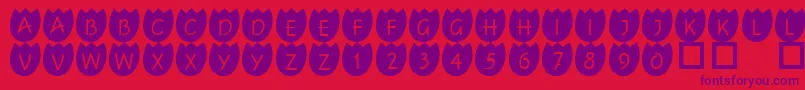 Weitere Informationen zur 101Tulipz-Schriftart 101Tulipz-Schriftart – Violette Schriften auf rotem Hintergrund