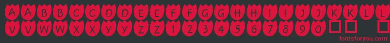 101Tulipz Font – Red Fonts on Black Background