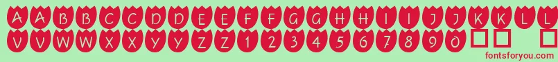 101Tulipz Font – Red Fonts on Green Background