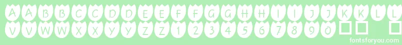 フォント101Tulipz – 緑の背景に白い文字