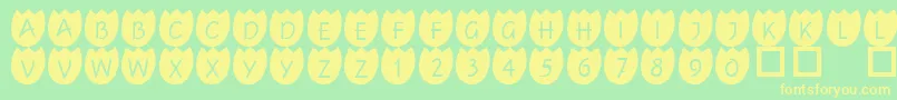 Fonte 101Tulipz – fontes amarelas em um fundo verde