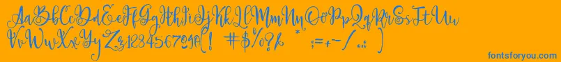 ParadisoVintageDemo-Schriftart – Blaue Schriften auf orangefarbenem Hintergrund