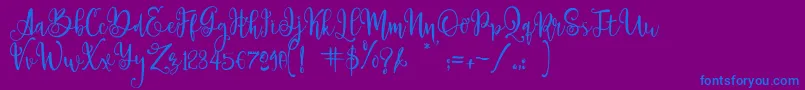 ParadisoVintageDemo-Schriftart – Blaue Schriften auf violettem Hintergrund