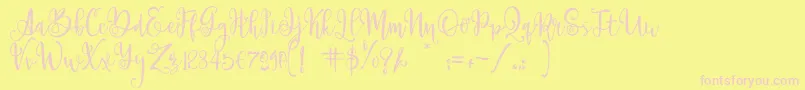 ParadisoVintageDemo Font – Pink Fonts on Yellow Background