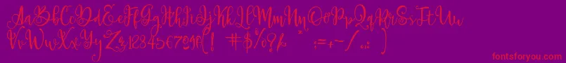 ParadisoVintageDemo-Schriftart – Rote Schriften auf violettem Hintergrund