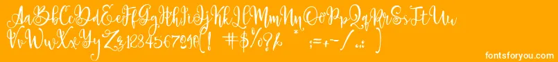 ParadisoVintageDemo-Schriftart – Weiße Schriften auf orangefarbenem Hintergrund