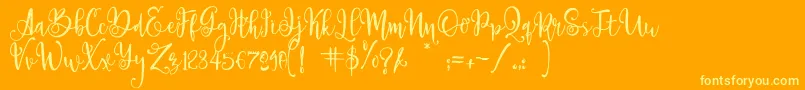 ParadisoVintageDemo-Schriftart – Gelbe Schriften auf orangefarbenem Hintergrund