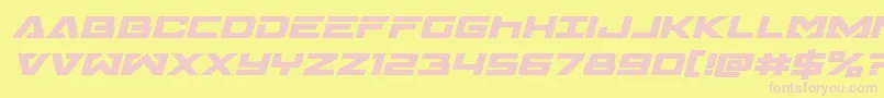 Transamericaexpandital-fontti – vaaleanpunaiset fontit keltaisella taustalla
