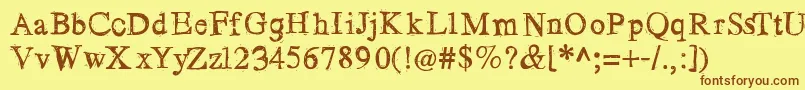 Losblauerreur Font – Brown Fonts on Yellow Background