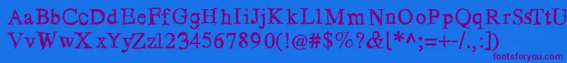 Losblauerreur Font – Purple Fonts on Blue Background
