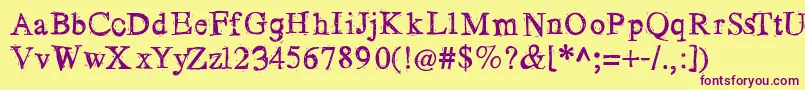 Losblauerreur Font – Purple Fonts on Yellow Background