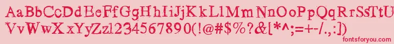 Losblauerreur-Schriftart – Rote Schriften auf rosa Hintergrund