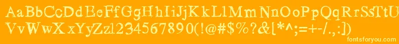 Fonte Losblauerreur – fontes amarelas em um fundo laranja