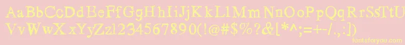 Losblauerreur-Schriftart – Gelbe Schriften auf rosa Hintergrund