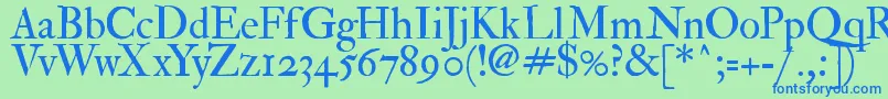 ImFellDoublePicaRoman Font – Blue Fonts on Green Background