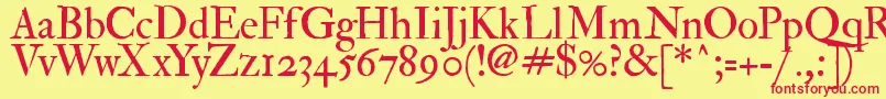 ImFellDoublePicaRoman Font – Red Fonts on Yellow Background