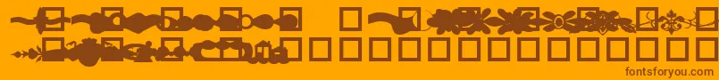 GcDesignLineDingbat-Schriftart – Braune Schriften auf orangefarbenem Hintergrund