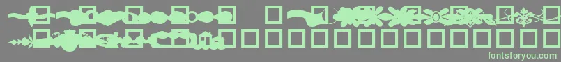 Więcej informacji o czcionce GcDesignLineDingbat Czcionka GcDesignLineDingbat – zielone czcionki na szarym tle