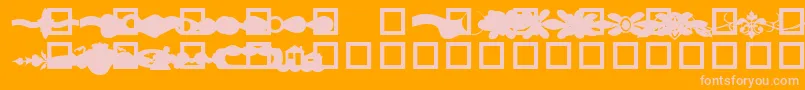 GcDesignLineDingbat-Schriftart – Rosa Schriften auf orangefarbenem Hintergrund