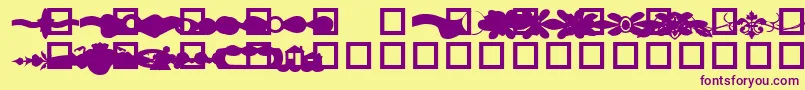 GcDesignLineDingbat Font – Purple Fonts on Yellow Background