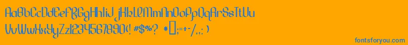 LesserConcern Font – Blue Fonts on Orange Background