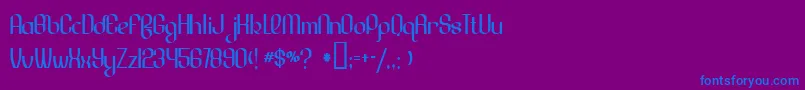 LesserConcern Font – Blue Fonts on Purple Background