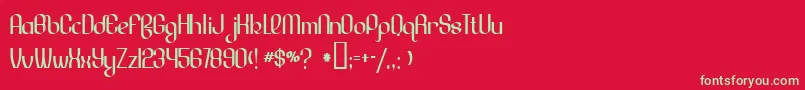 フォントLesserConcern – 赤い背景に緑の文字