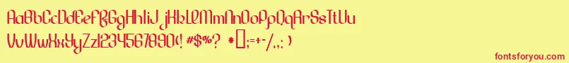 LesserConcern Font – Red Fonts on Yellow Background