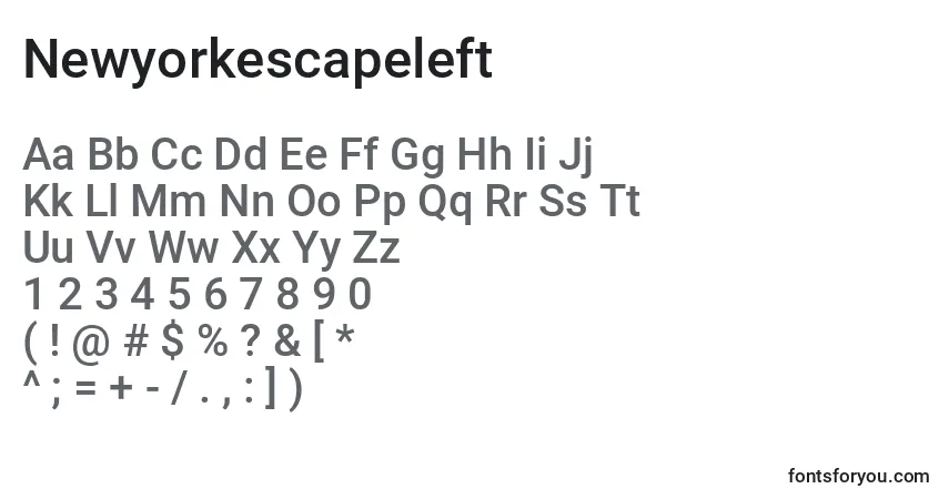 Fuente Newyorkescapeleft - alfabeto, números, caracteres especiales