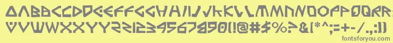 フォントTerraFirmaRough – 黄色の背景に灰色の文字