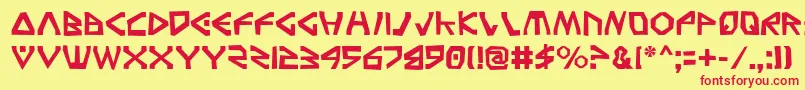 TerraFirmaRough Font – Red Fonts on Yellow Background