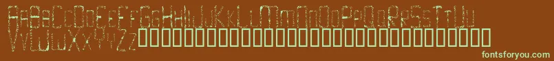 SkidmarksRegular-fontti – vihreät fontit ruskealla taustalla