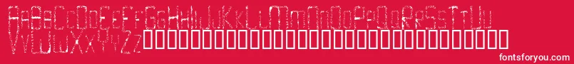 SkidmarksRegular-Schriftart – Weiße Schriften auf rotem Hintergrund