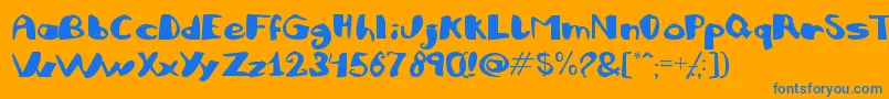 Julifb Font – Blue Fonts on Orange Background